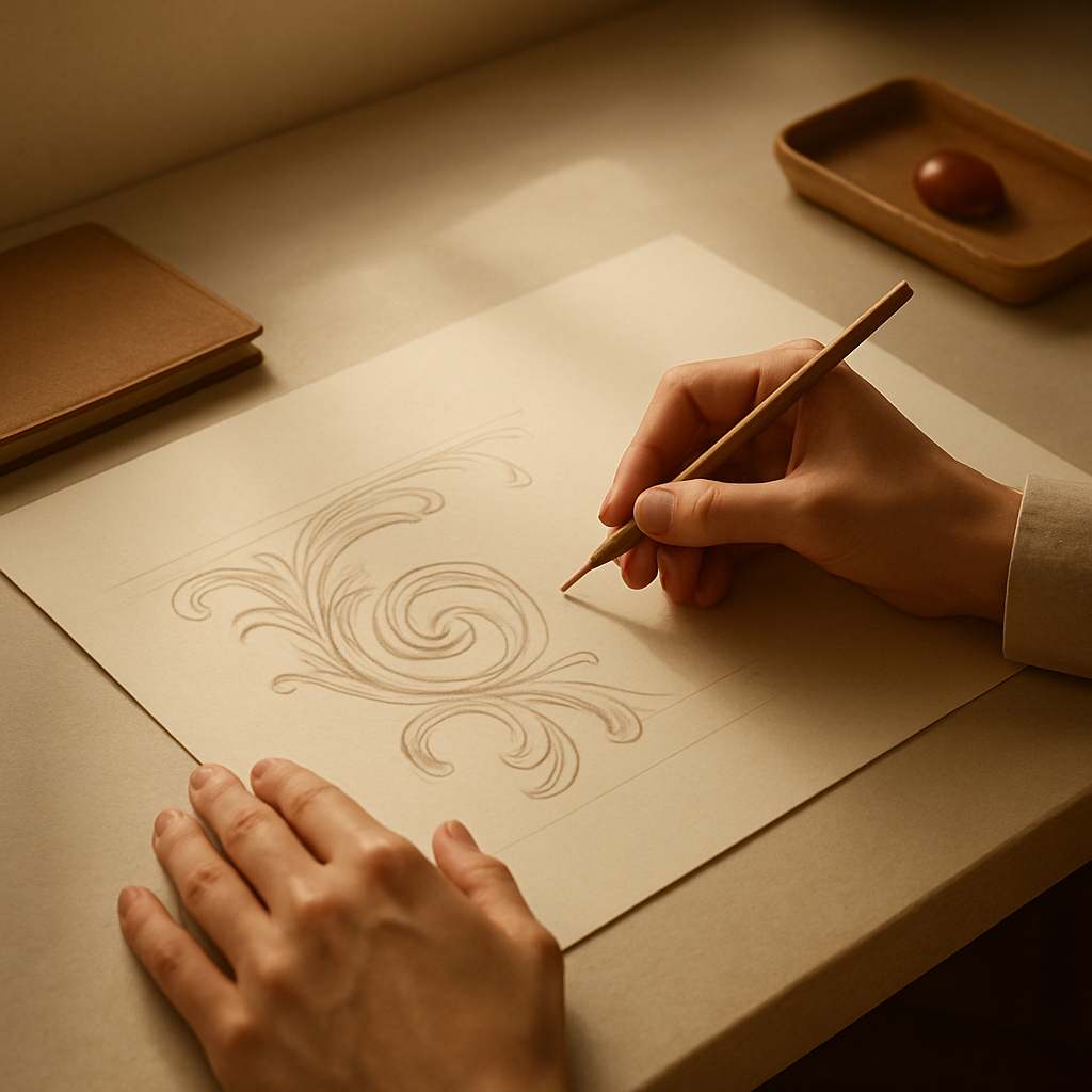 Designer sketching by hand