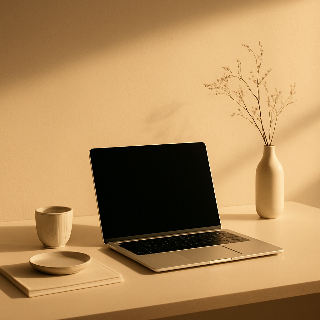 Editorial workspace representing luxury digital strategy