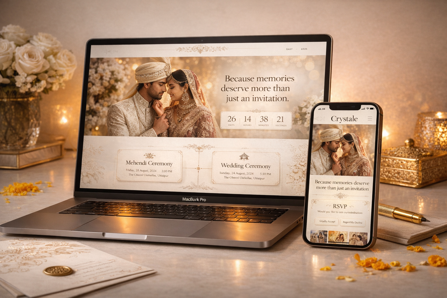 Luxury wedding website project