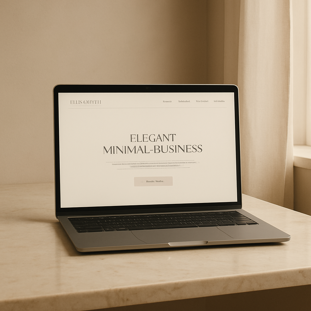 Business website design on a laptop
